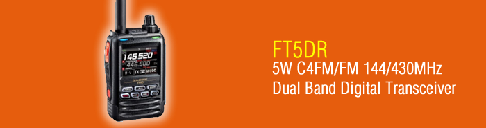 YAESU Yaesu FT-5DR C4FM/FM 144/430MHz Dual Band 5W Digital Transceiver with  Touch Screen Display Black